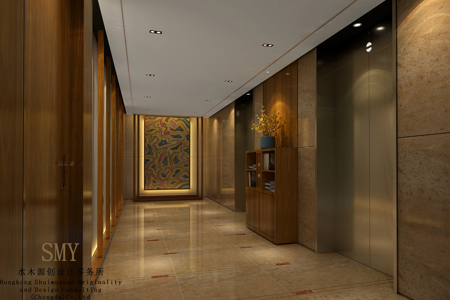 度假酒店客房電梯設計、酒店電梯口裝修
